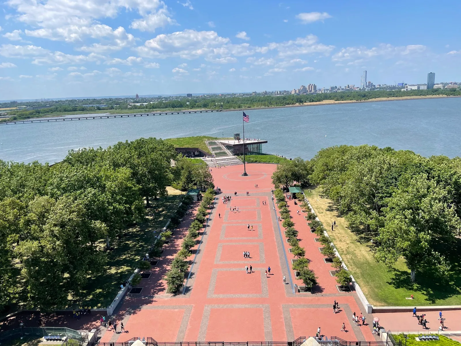 Panoramic view of Liberty Island's promenade