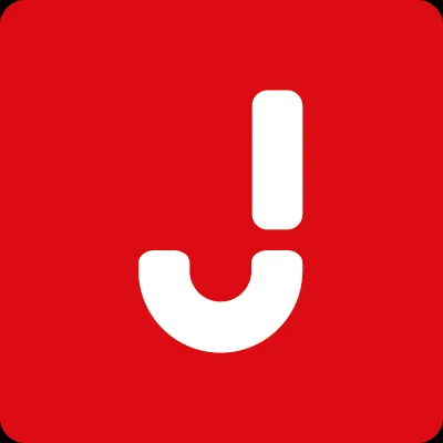 Červené logo Jetlio s bílým, stylizovaným písmenem J